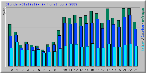 Stunden-Statistik im Monat Juni 2009